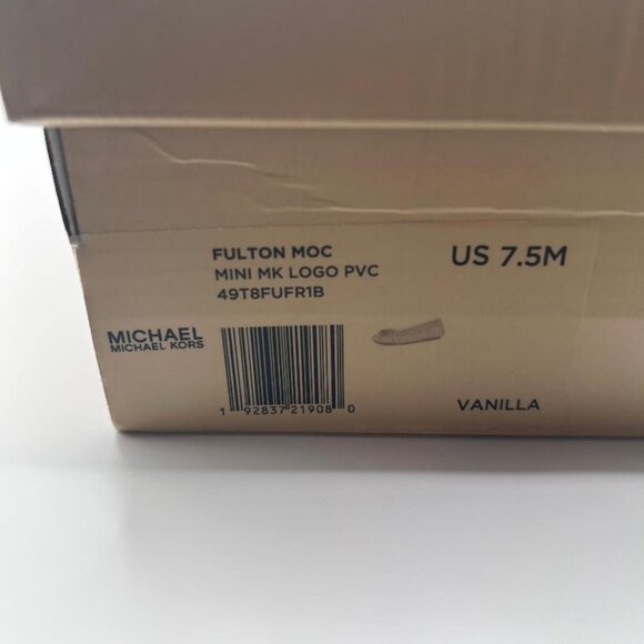 Michael Kors Fulton Moccasin in Vanilla Size 7.5 Gold Metal Accents - Picture 8 of 9